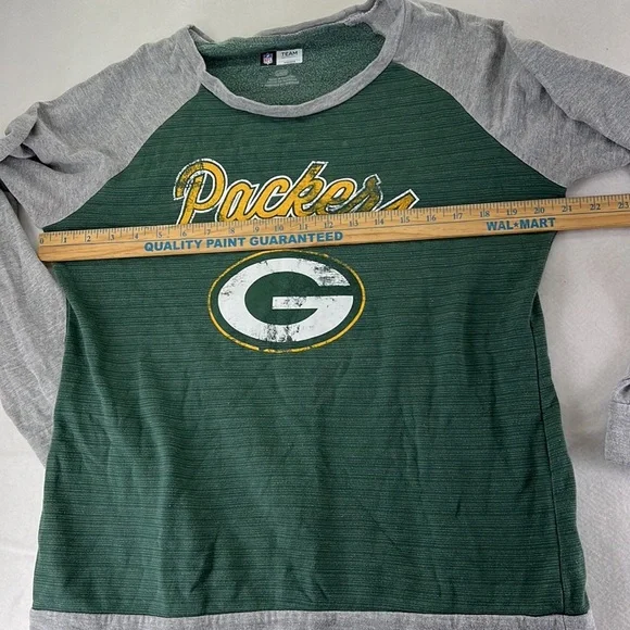 NFL Team Apparel Long Sleeve Shirt Green Bay Packers Football Green Womens L - Picture 6 of 10